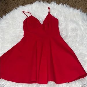red flowy windsor dress